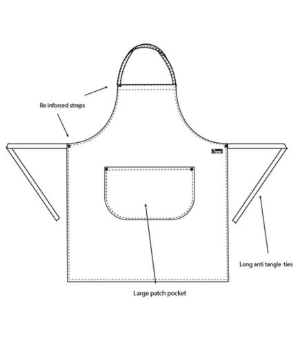 Dennys Bib Apron with Pocket - BLK - ONE